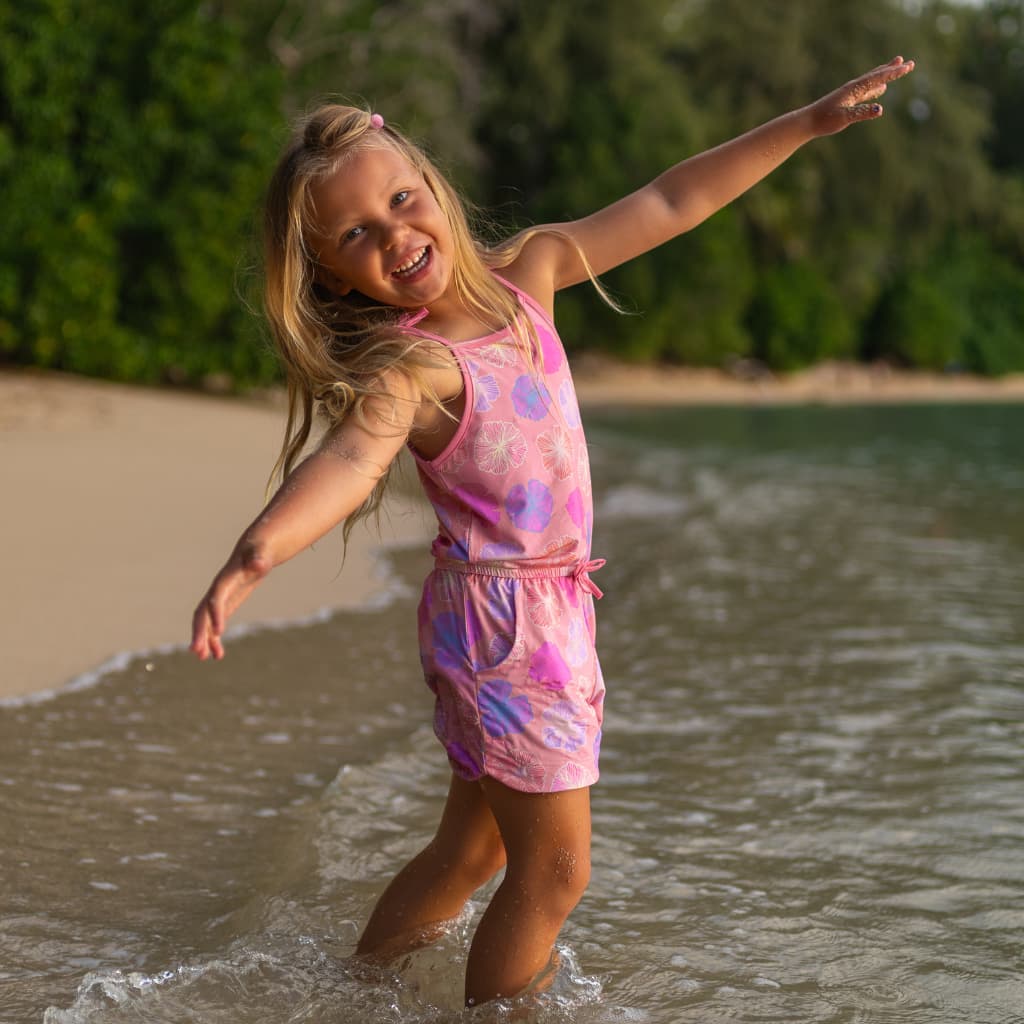 Seaflower Girl Shortie Bamboo Romper