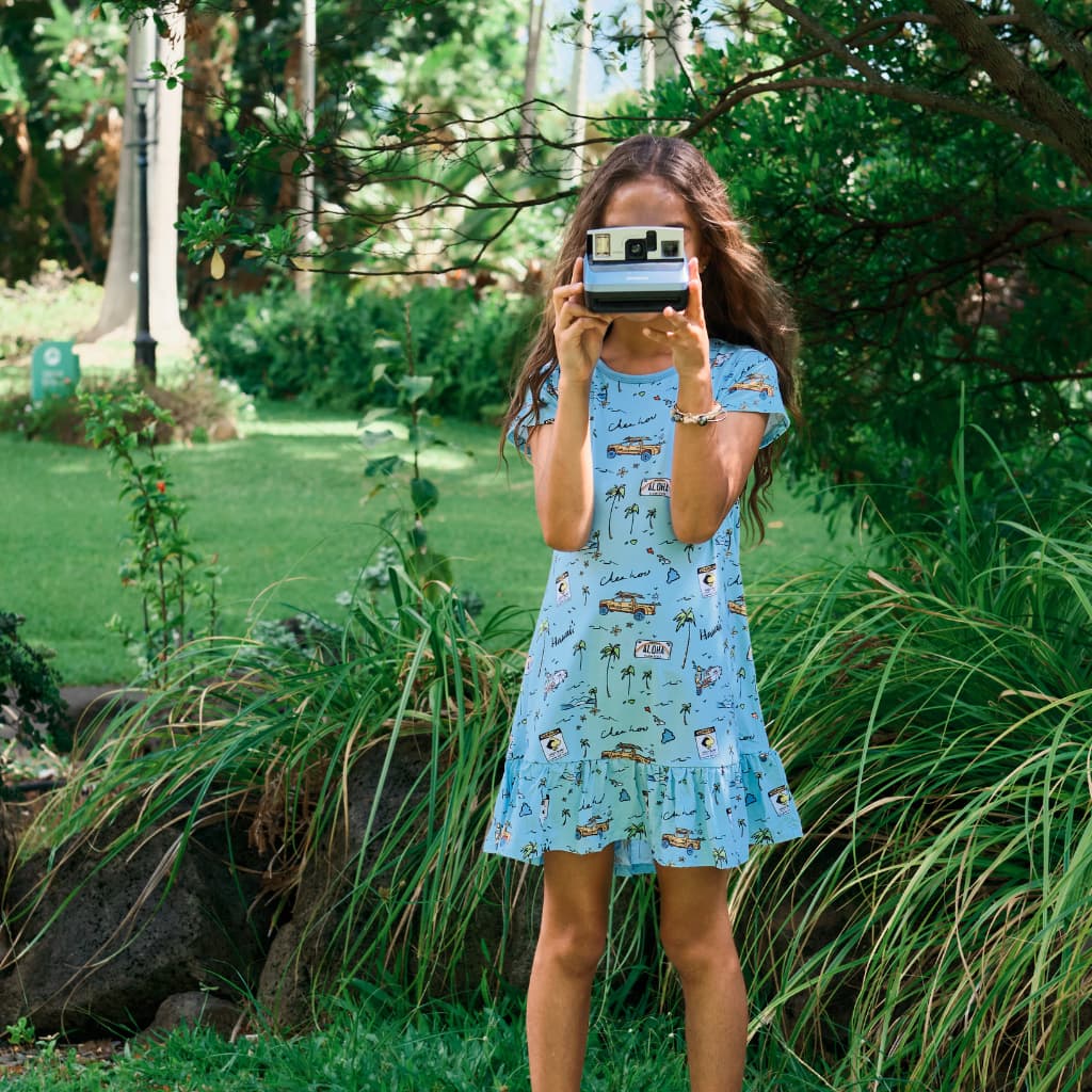 We Go Holoholo Bamboo Ruffle Hem T-Shirt Dress