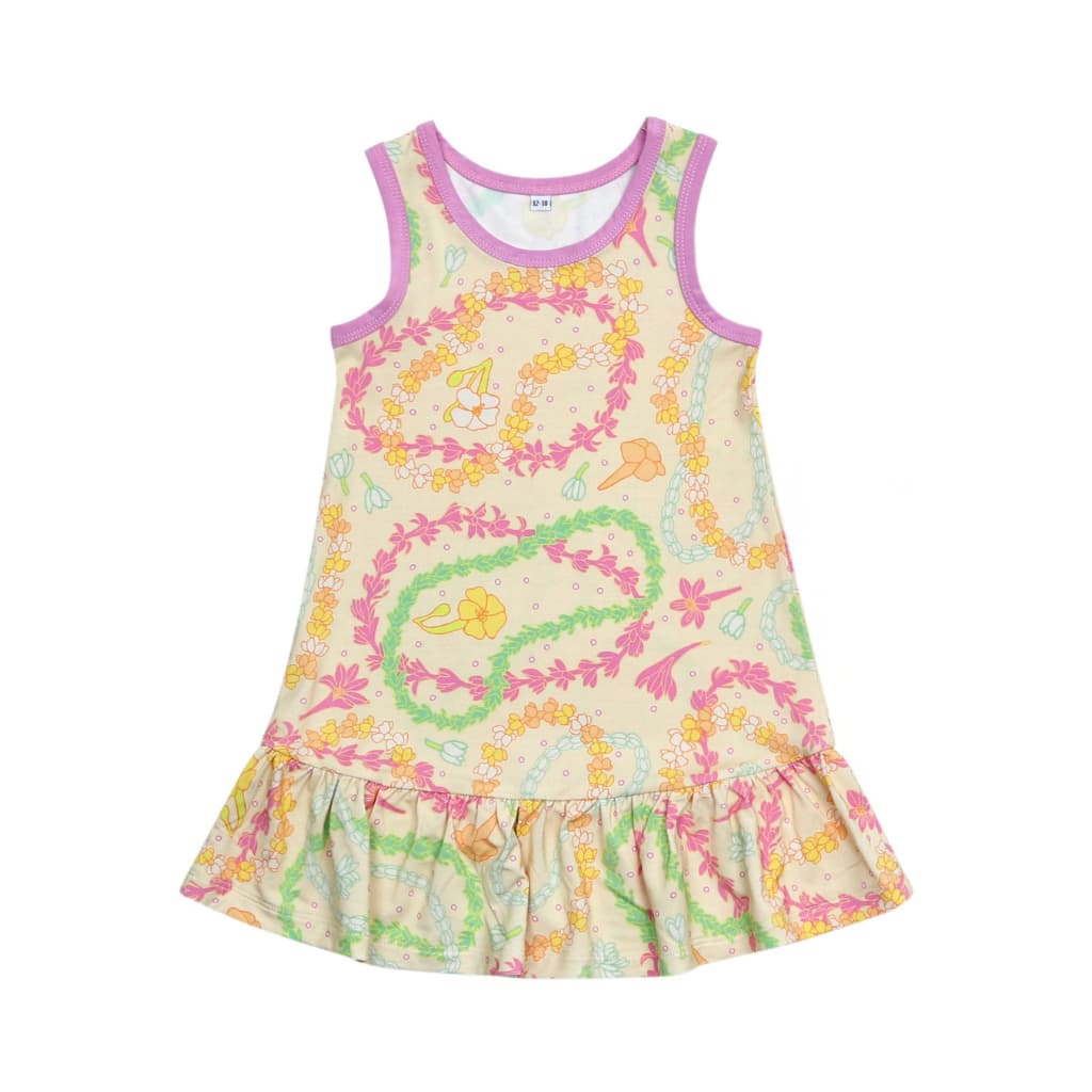 Lei Day in Sand Ruffle Hem Tank Top Dress