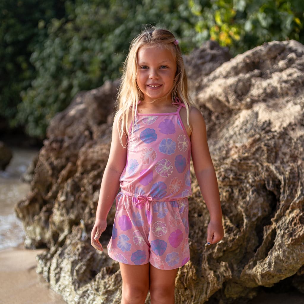 Seaflower Girl Shortie Bamboo Romper