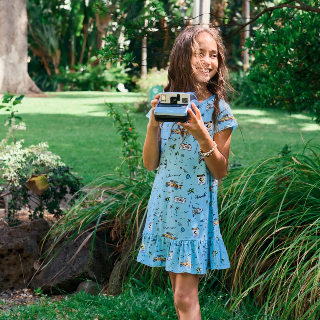 We Go Holoholo Bamboo Ruffle Hem T-Shirt Dress