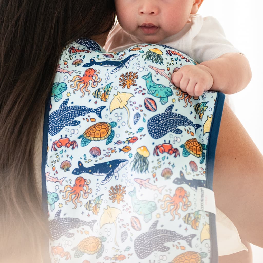 Big Blue World Burp Cloth