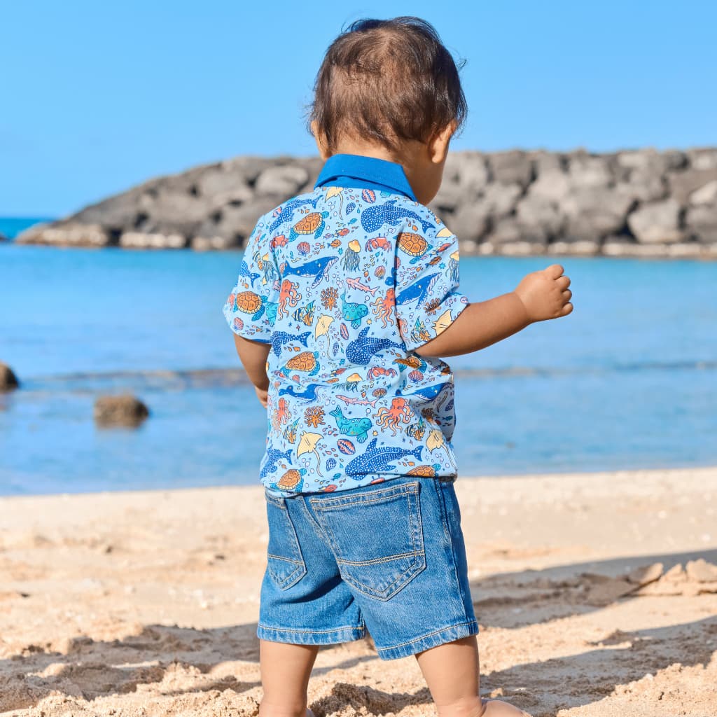 Big Blue World Bamboo Polo Shirt