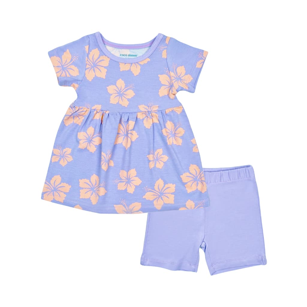 Hibiscus Lullaby Short Sleeve Top and Short Set