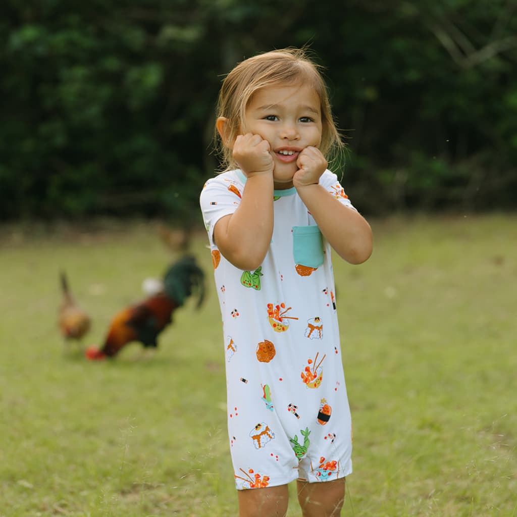 Island Mixed Plate Shortie Bamboo Romper