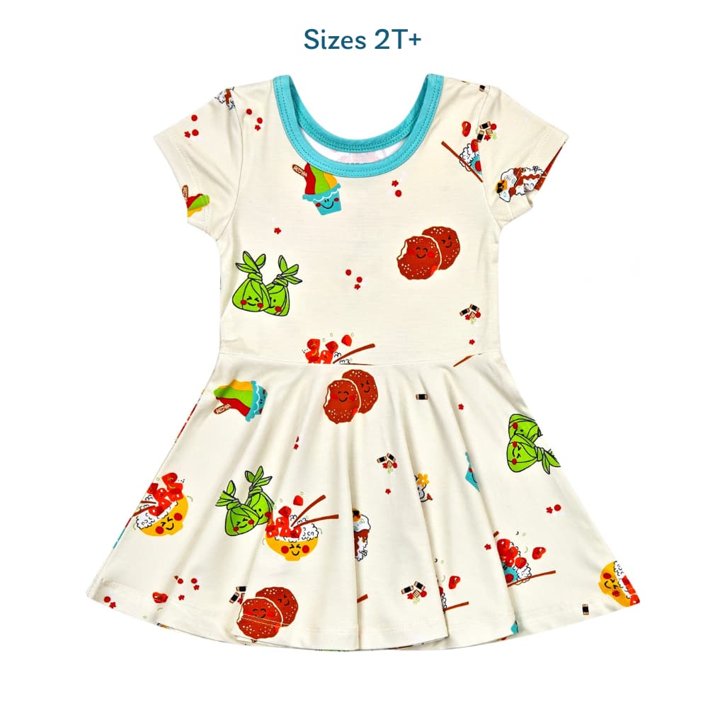 Island Mixed Plate Bamboo T-Shirt Dress