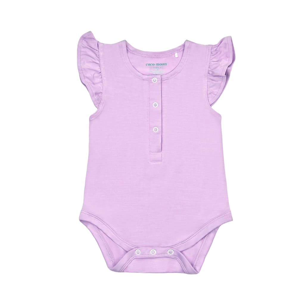 Kula Lavender Bamboo Flutter Sleeve Onesie