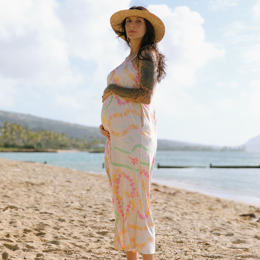 Lei Day in Sand Women's Wide Leg Jumpsuit