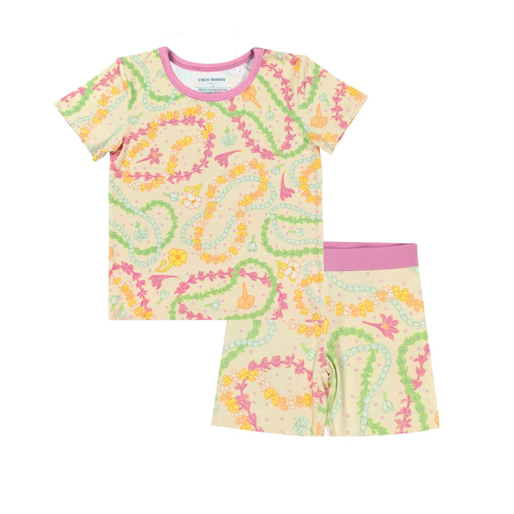 Lei Day in Sand Short Bamboo Pajamas