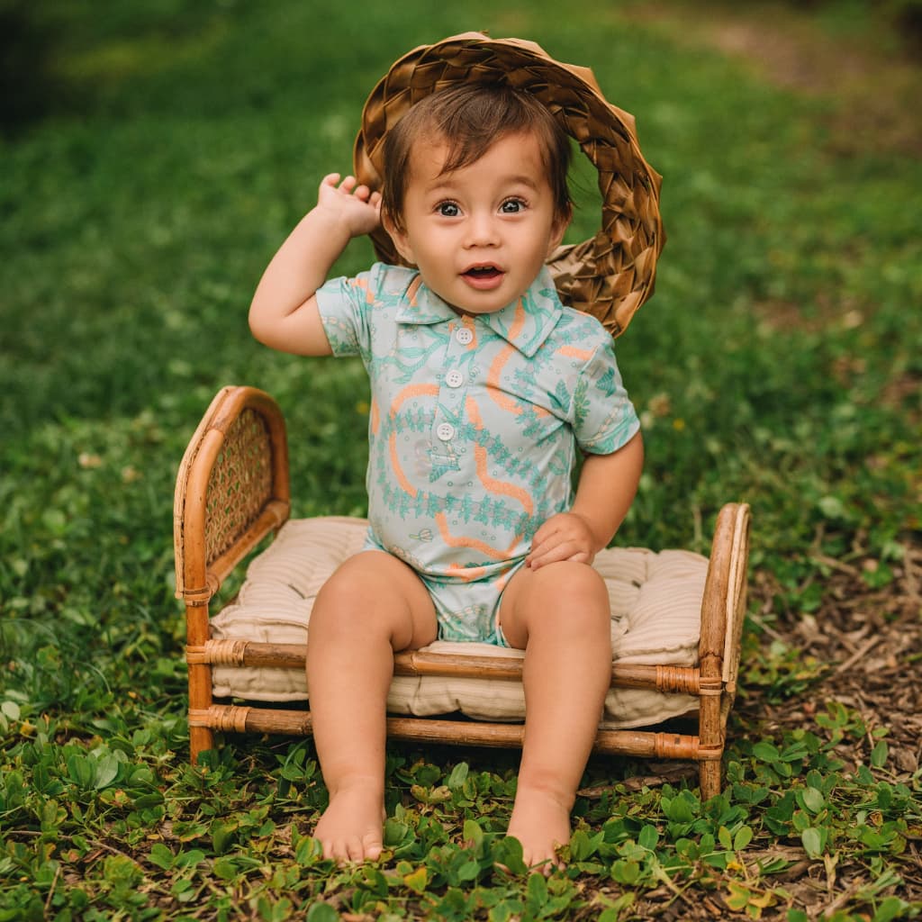 Lei Stand Bamboo Polo Romper