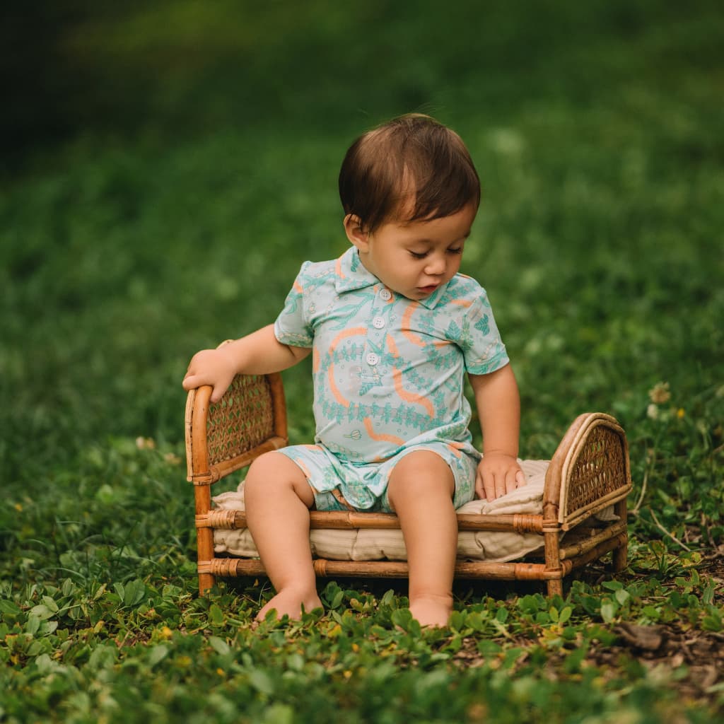 Lei Stand Bamboo Polo Romper