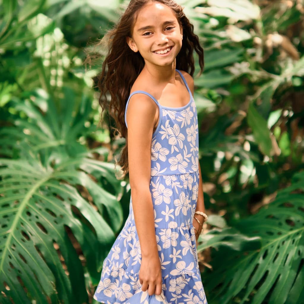 Plumeria Dreams Bamboo Ruffle Tier Dress