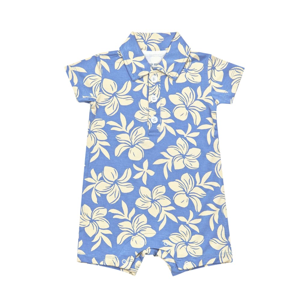 Plumeria Dreams Polo Bamboo Romper