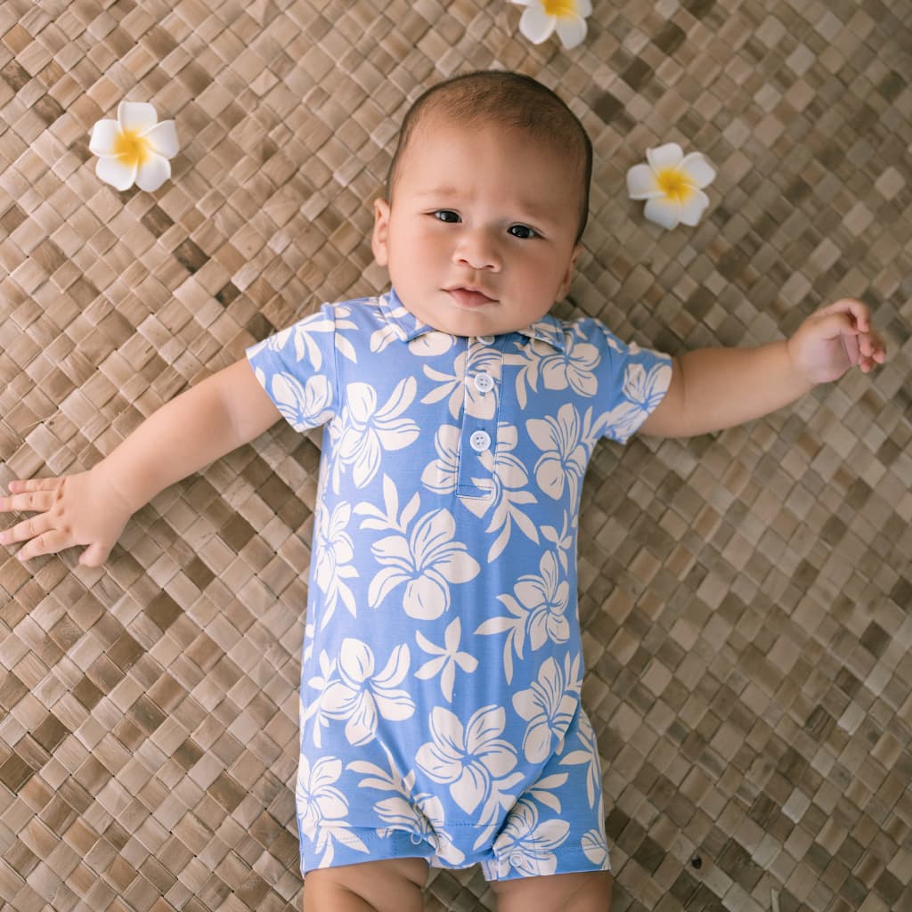 Plumeria Dreams Polo Bamboo Romper