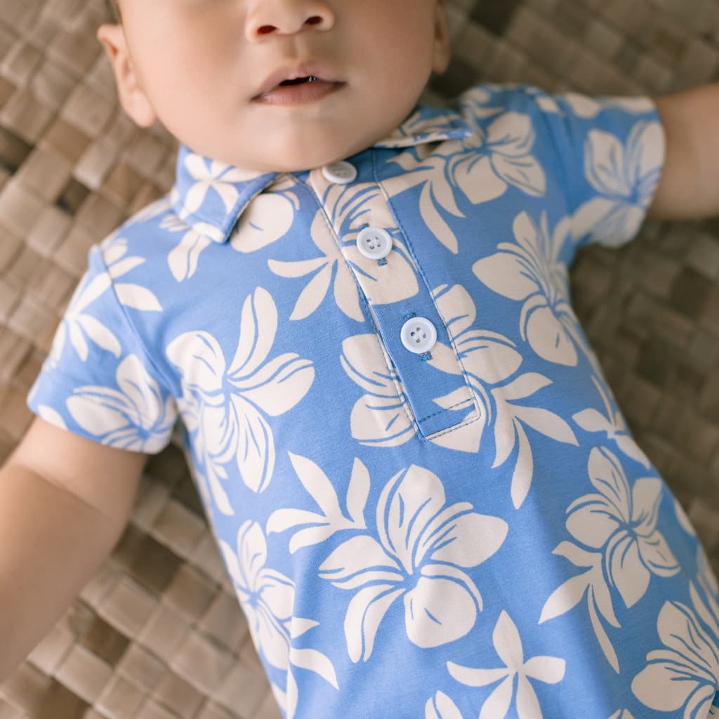 Plumeria Dreams Polo Bamboo Romper