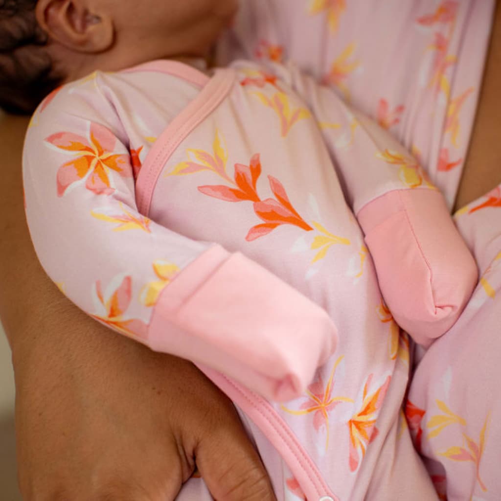 Plumeria Honey Bamboo Newborn Coverall