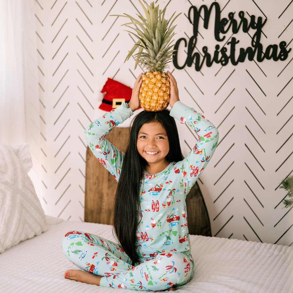 Surfing In An Island Wonderland Long Bamboo Pajamas