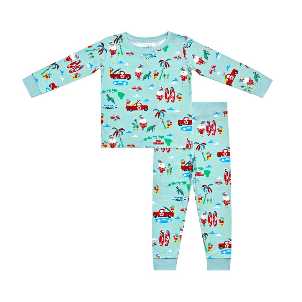 Surfing In An Island Wonderland Long Bamboo Pajamas