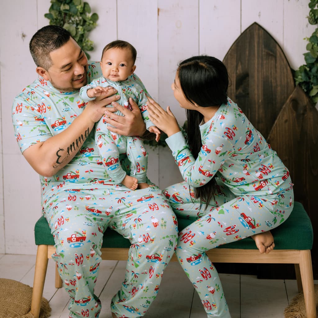 Surfing In An Island Wonderland Men's Bamboo Pajamas