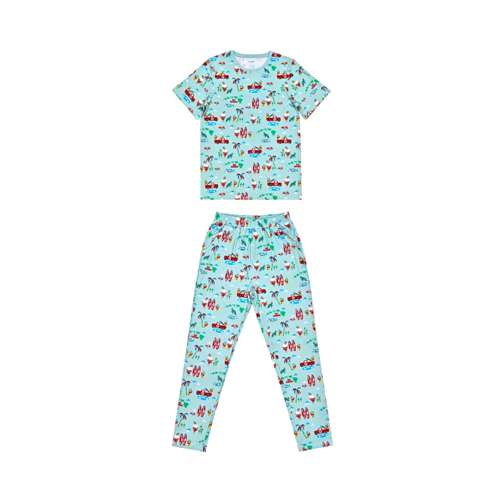 Surfing In An Island Wonderland Men's Bamboo Pajamas