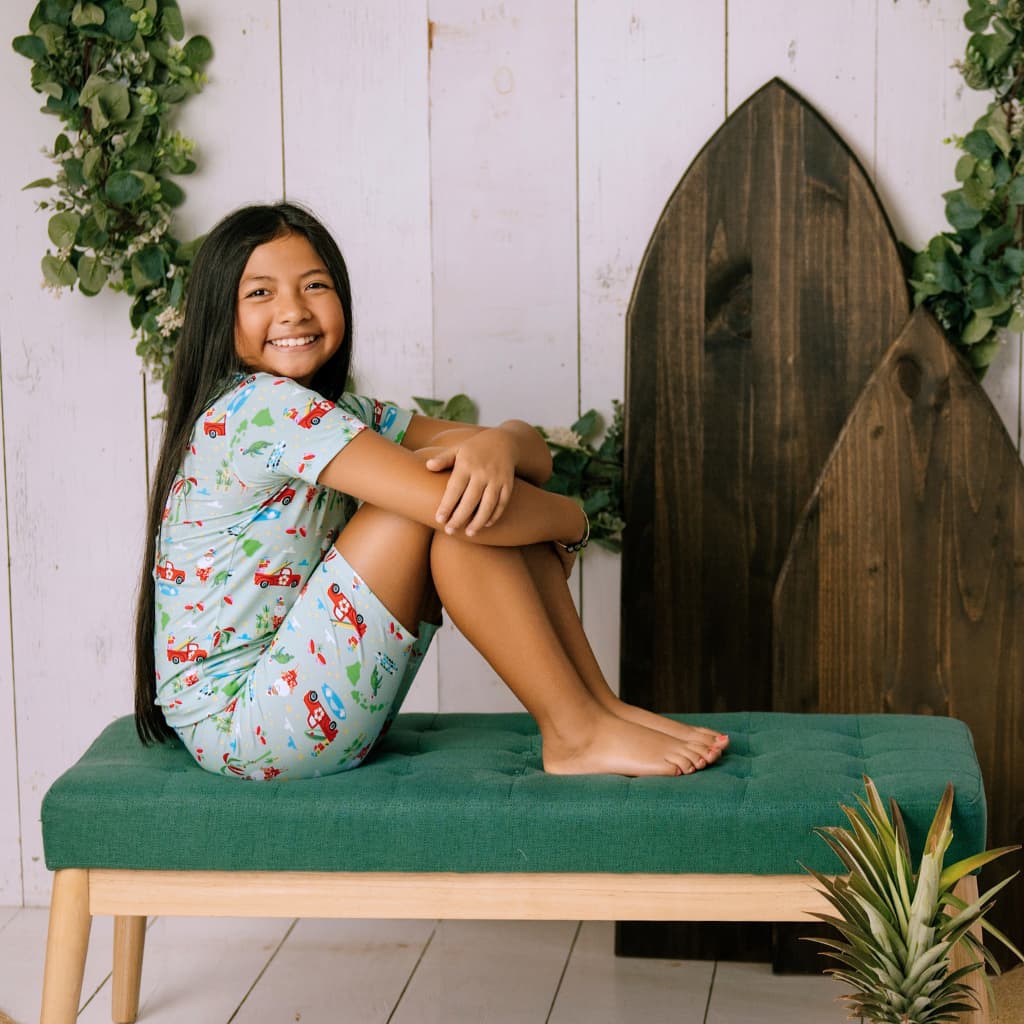 Surfing In An Island Wonderland Short Bamboo Pajamas