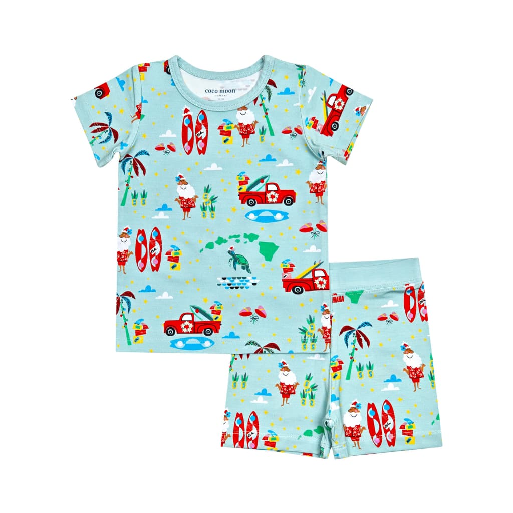 Surfing In An Island Wonderland Short Bamboo Pajamas