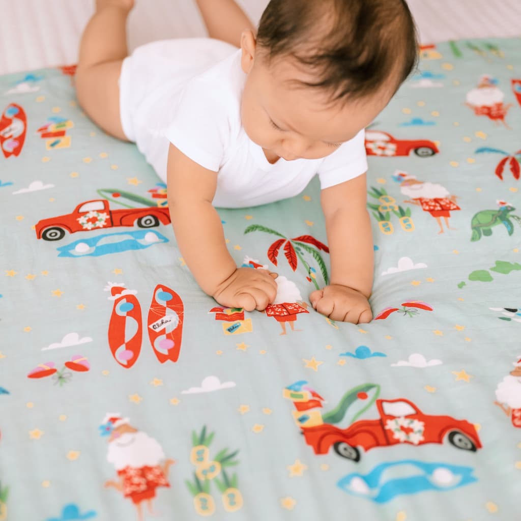 Surfing In An Island Wonderland Swaddle