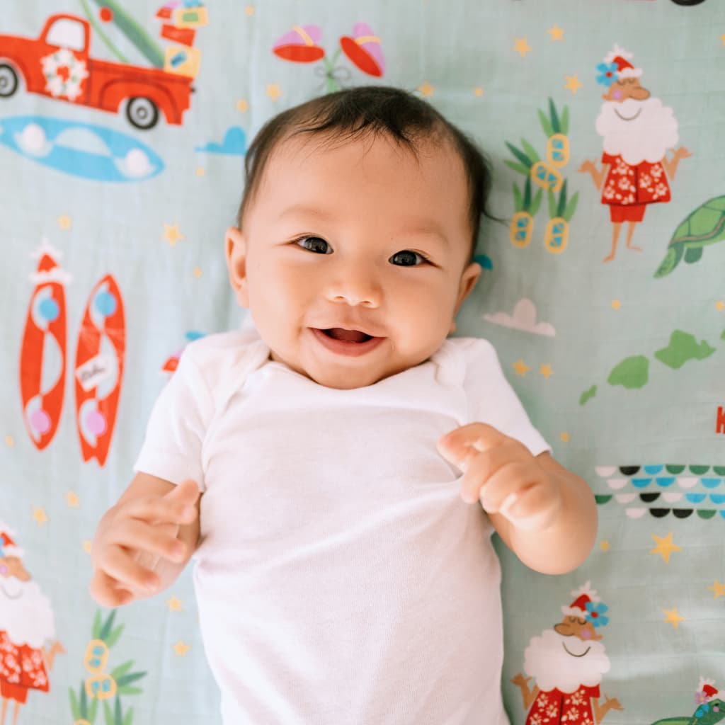 Surfing In An Island Wonderland Swaddle