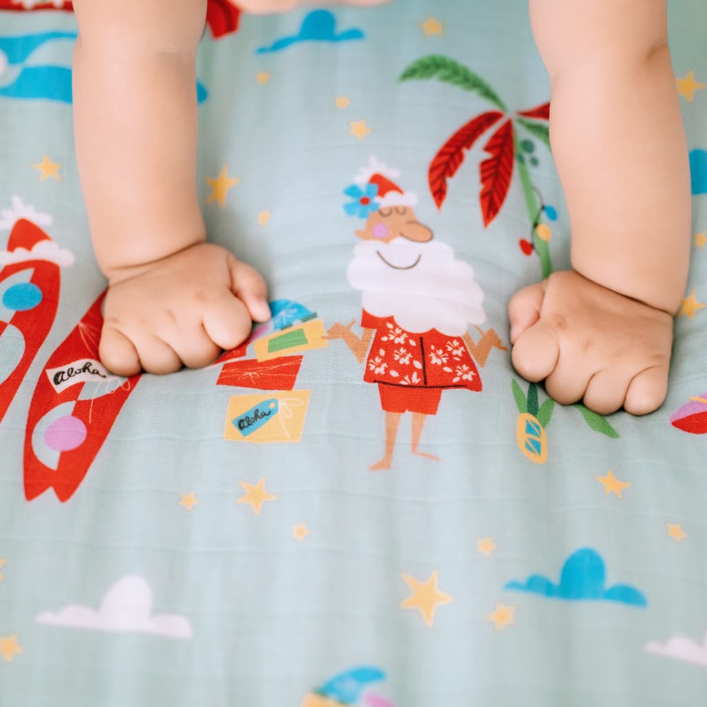 Surfing In An Island Wonderland Swaddle
