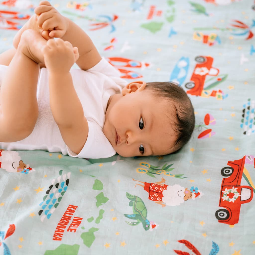 Surfing In An Island Wonderland Swaddle