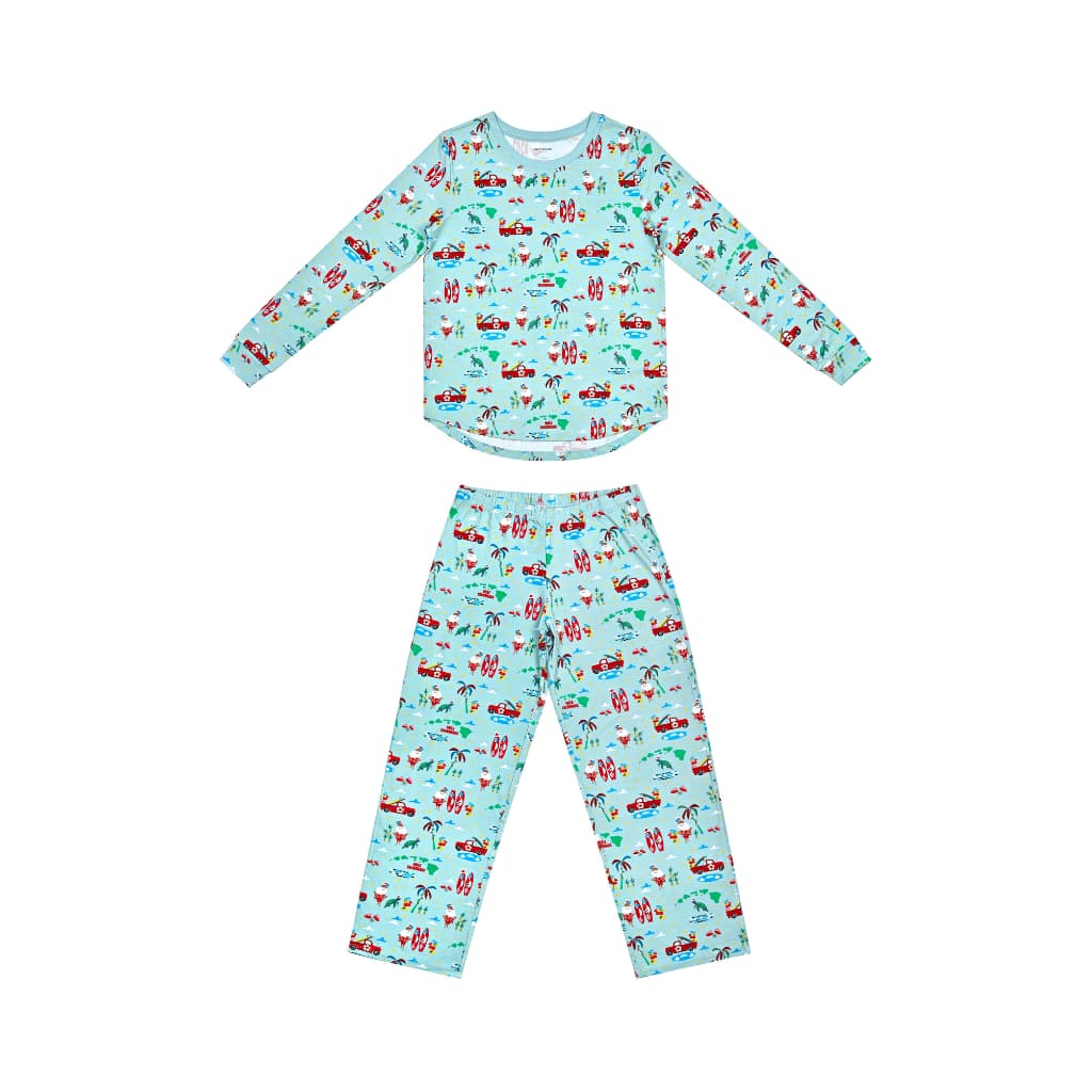 Surfing In An Island Wonderland Women's Long Bamboo Pajamas