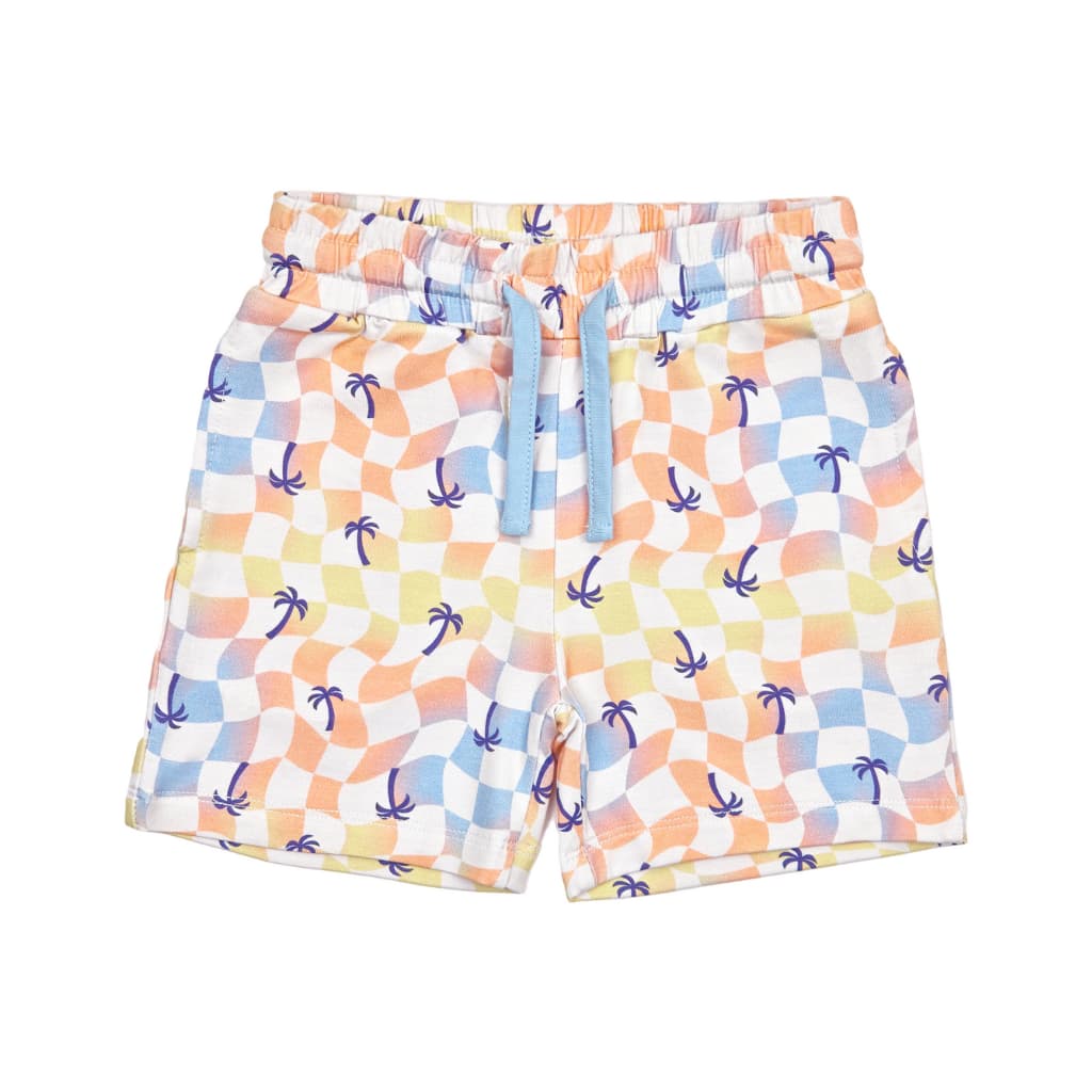 Sunset Checker Bamboo Drawstring Shorts