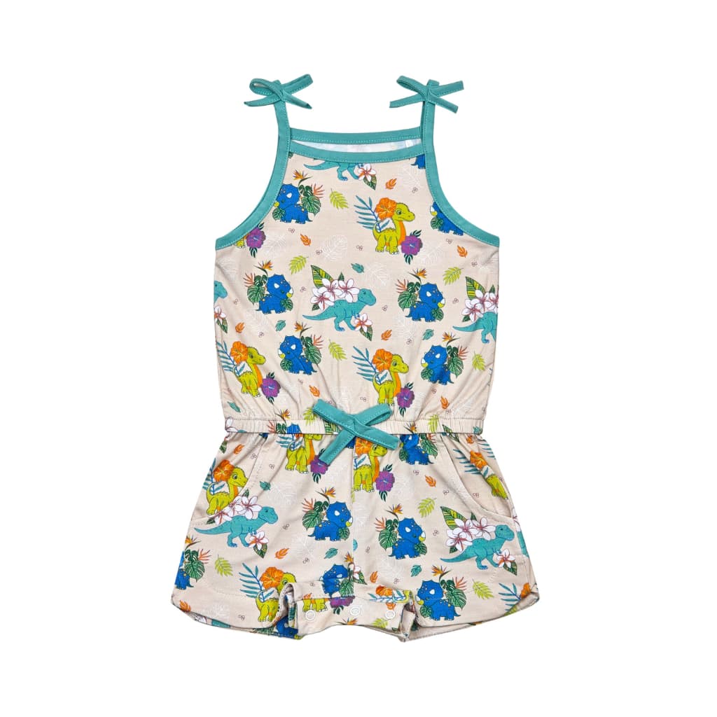 Aloha Before Time Girls Shortie Bamboo Romper