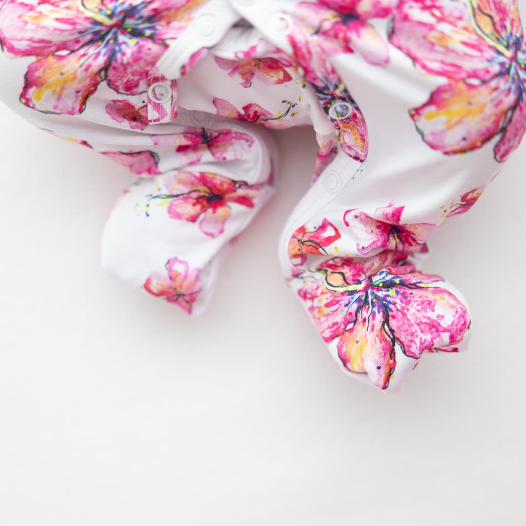 Hibiscus Kiss Bamboo Newborn Coverall