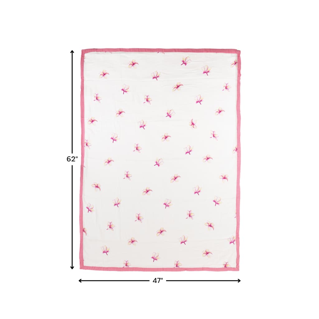 Plumeria Throw Blanket