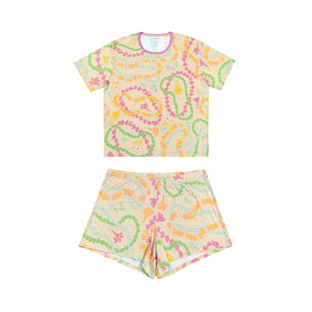 Lei Day in Sand Women's Short Bamboo Pajamas
