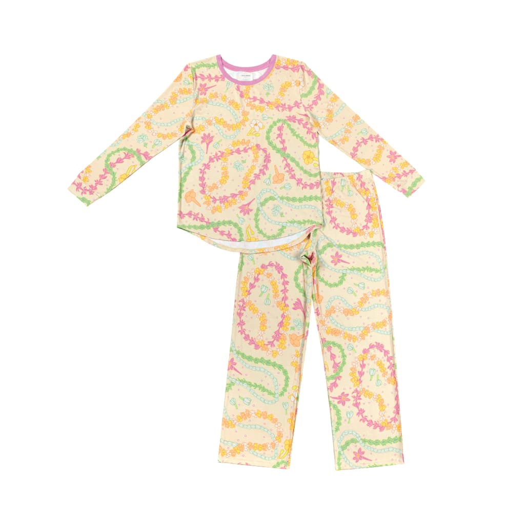 Lei Day in Sand Women's Long Bamboo Pajamas
