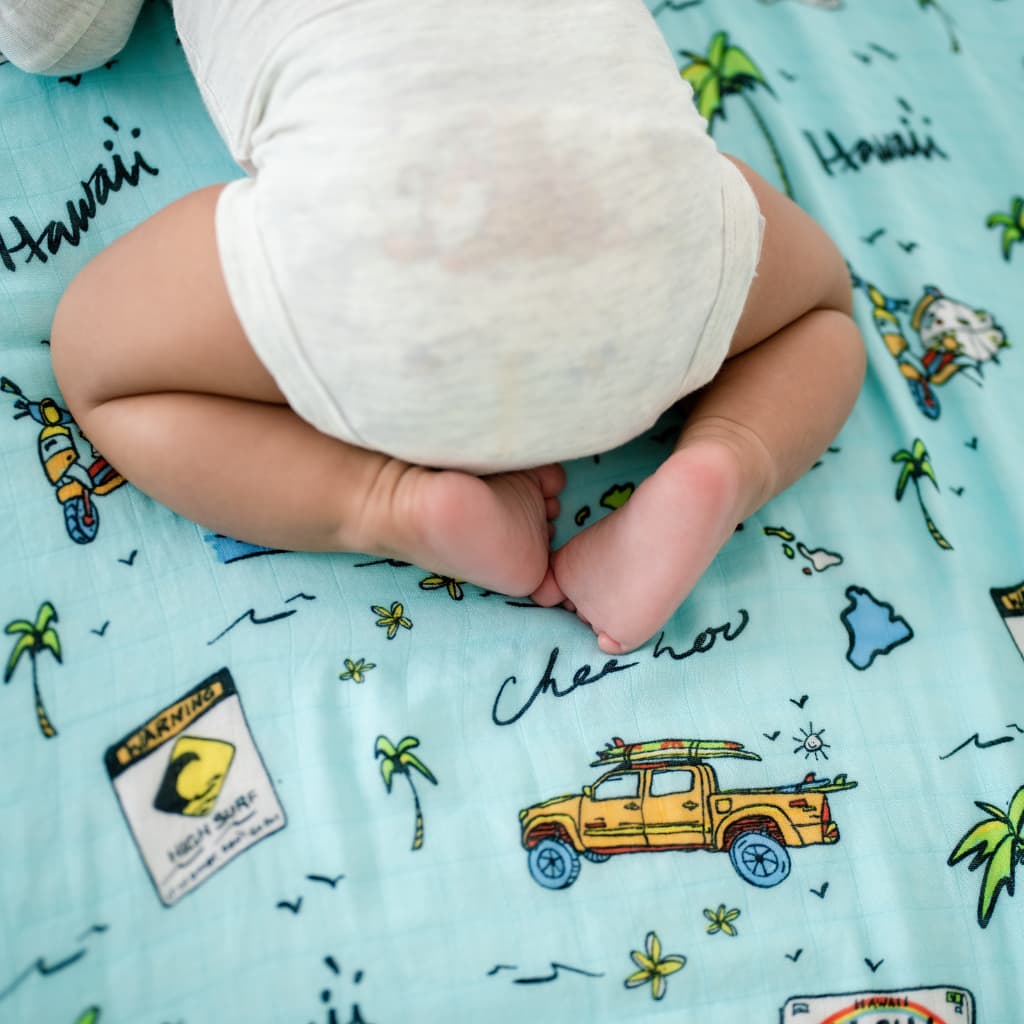 We Go Holoholo Muslin Swaddle Blanket