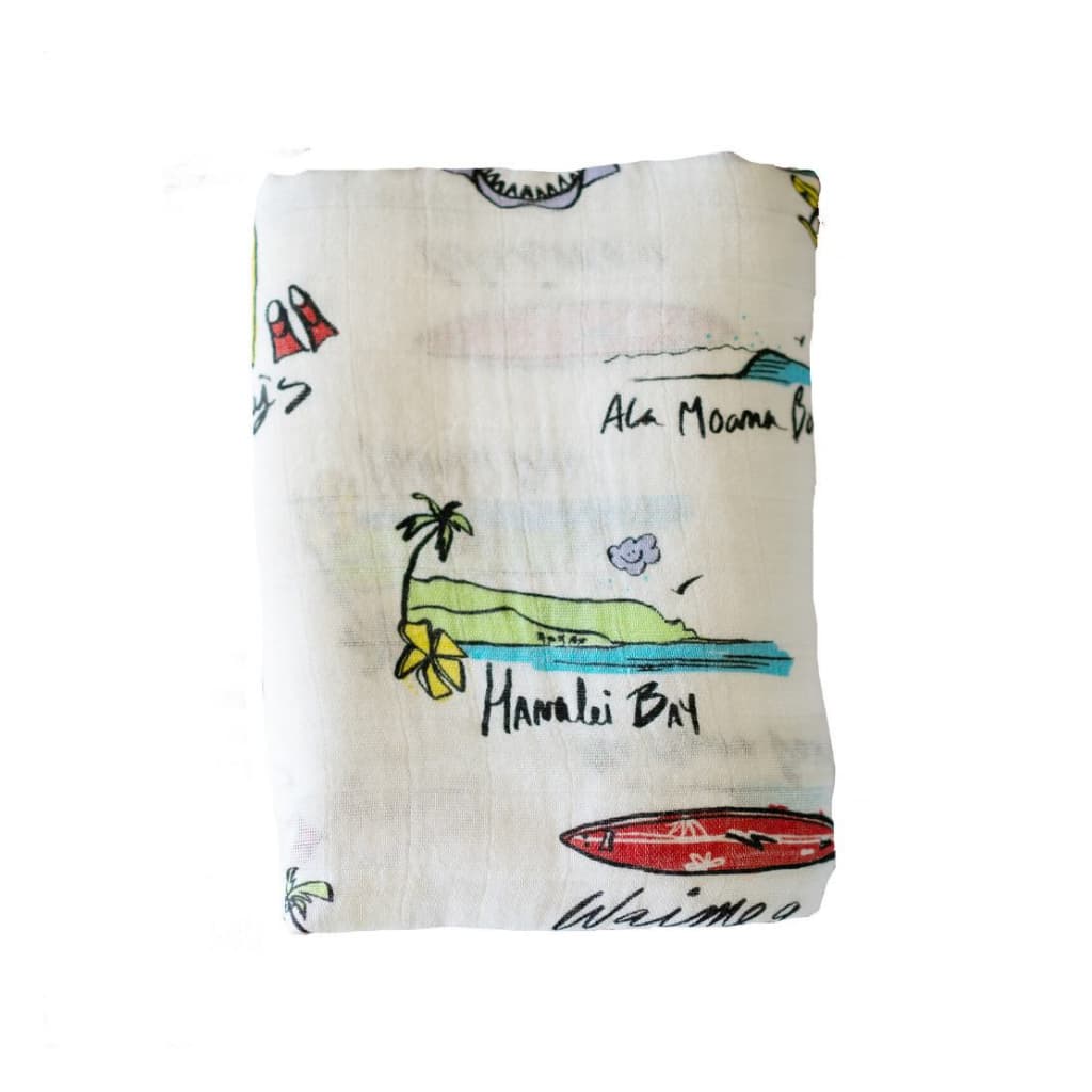 surf theme muslin swaddle blanket_coco moon hawaii