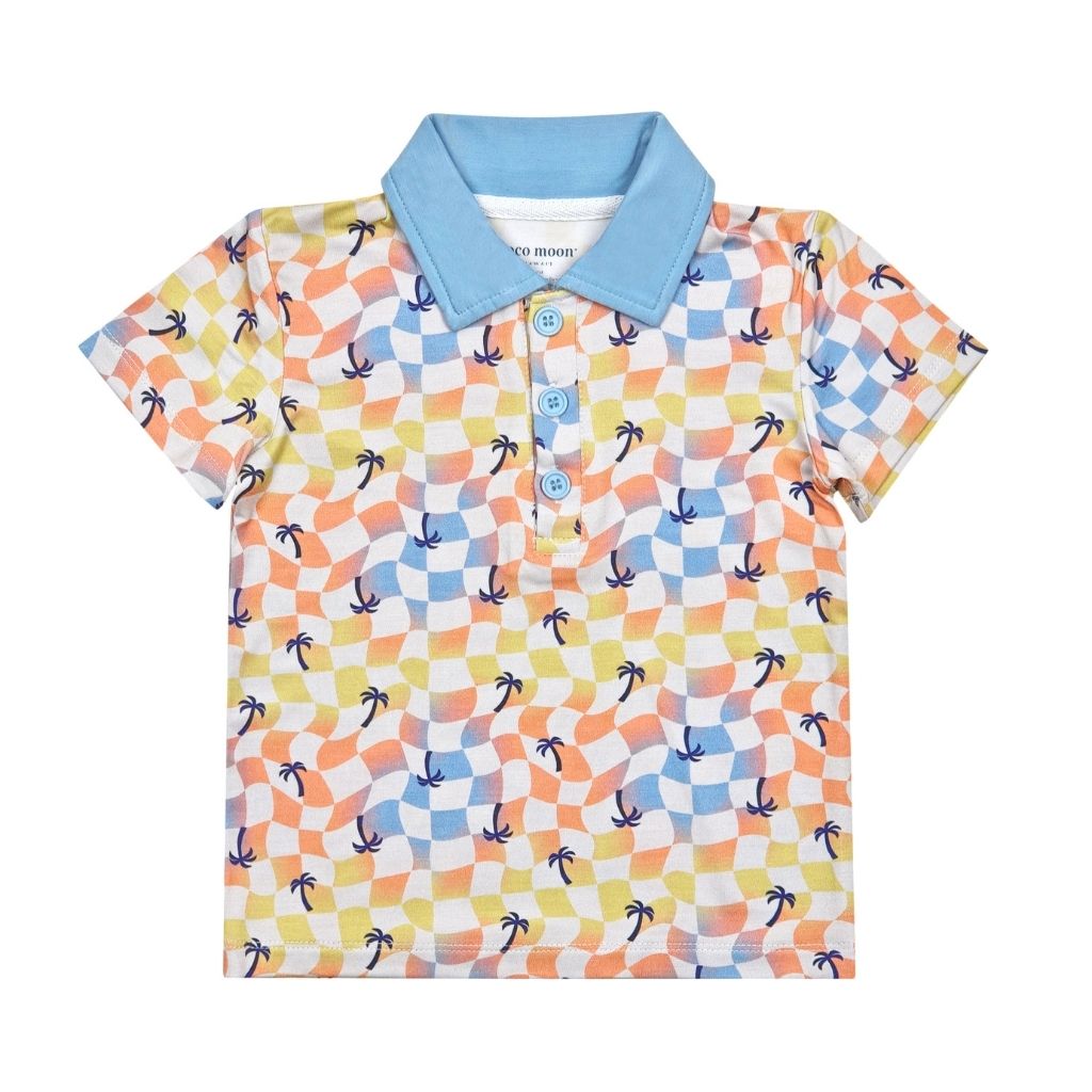 Sunset Checker Bamboo Polo Shirt