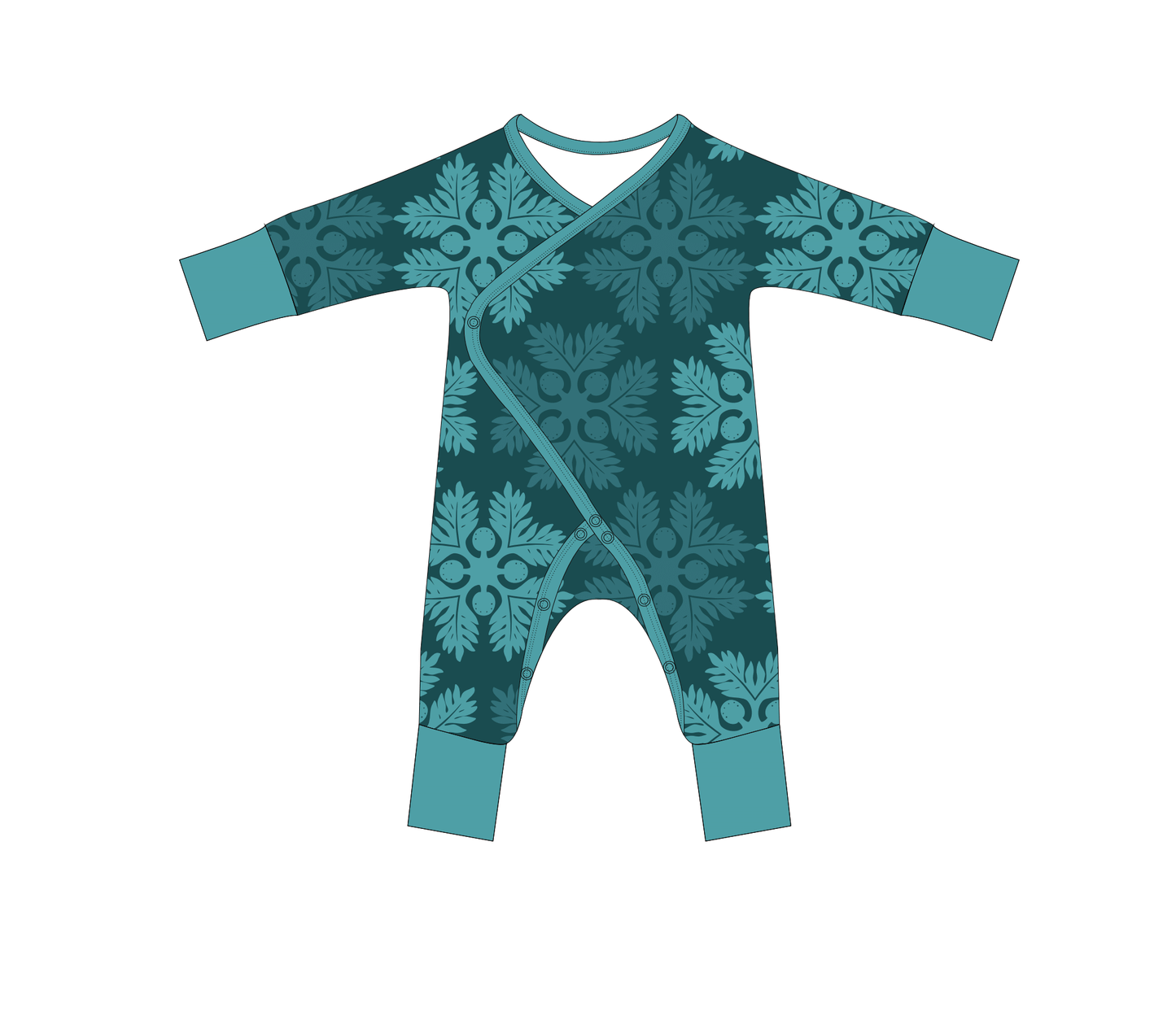 ʻUlu Grove Bamboo Newborn Coverall