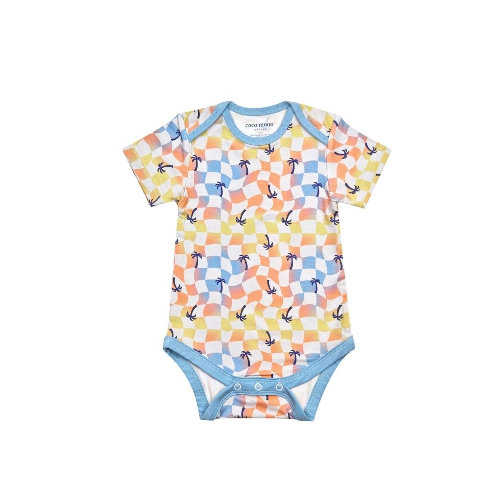 Sunset Checker Bamboo Onesie