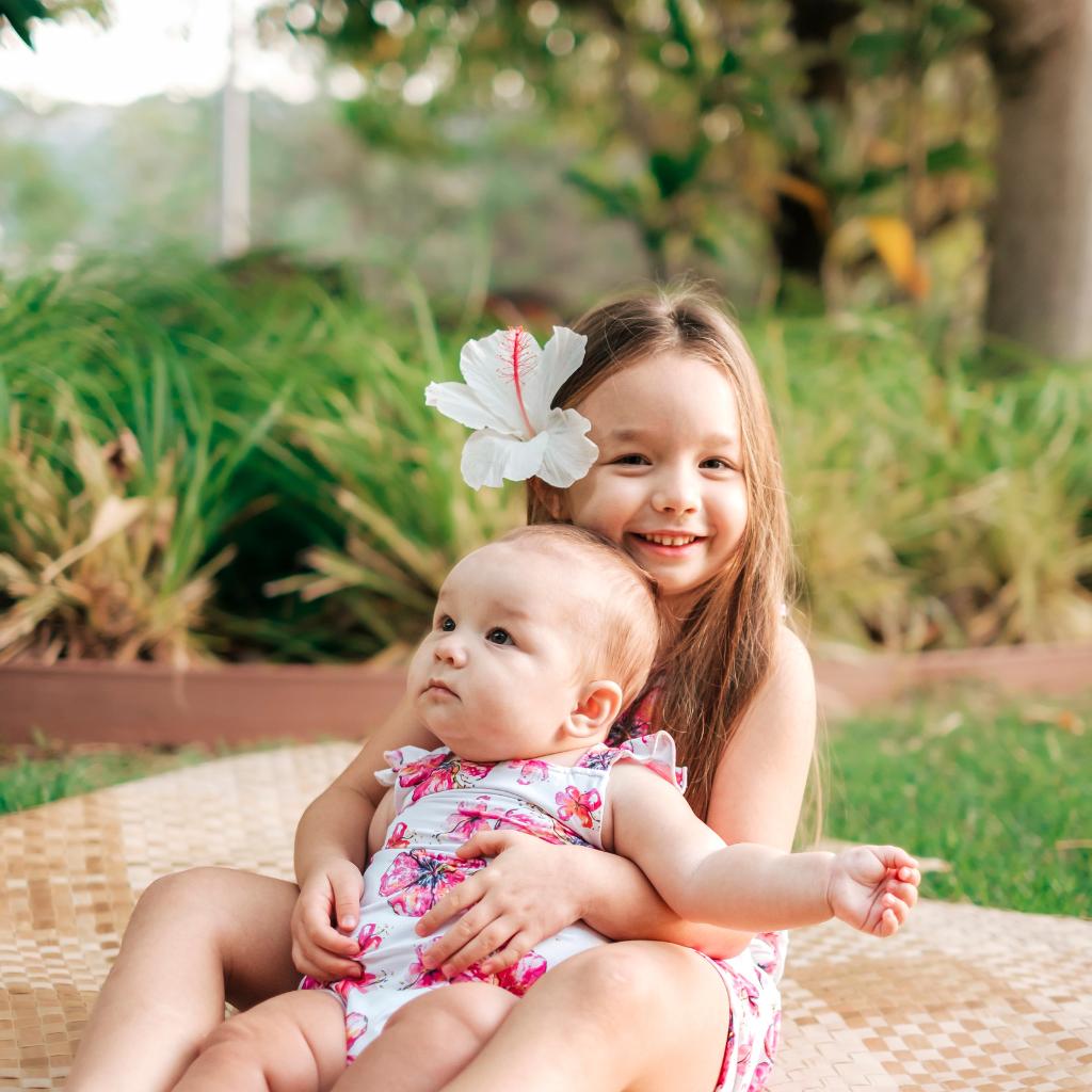 Hibiscus Kiss Ruffle Bamboo Romper