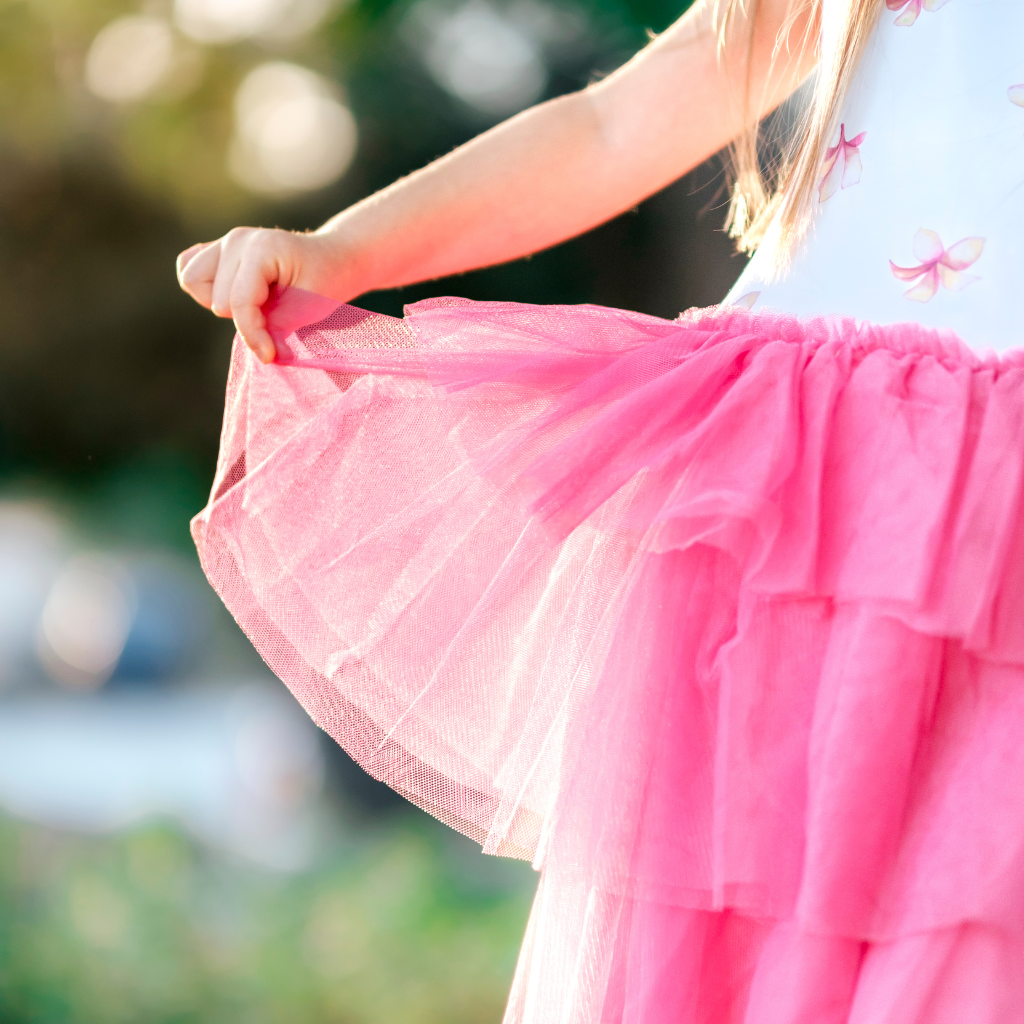 Plumeria Flutter Sleeve Tutu Dress