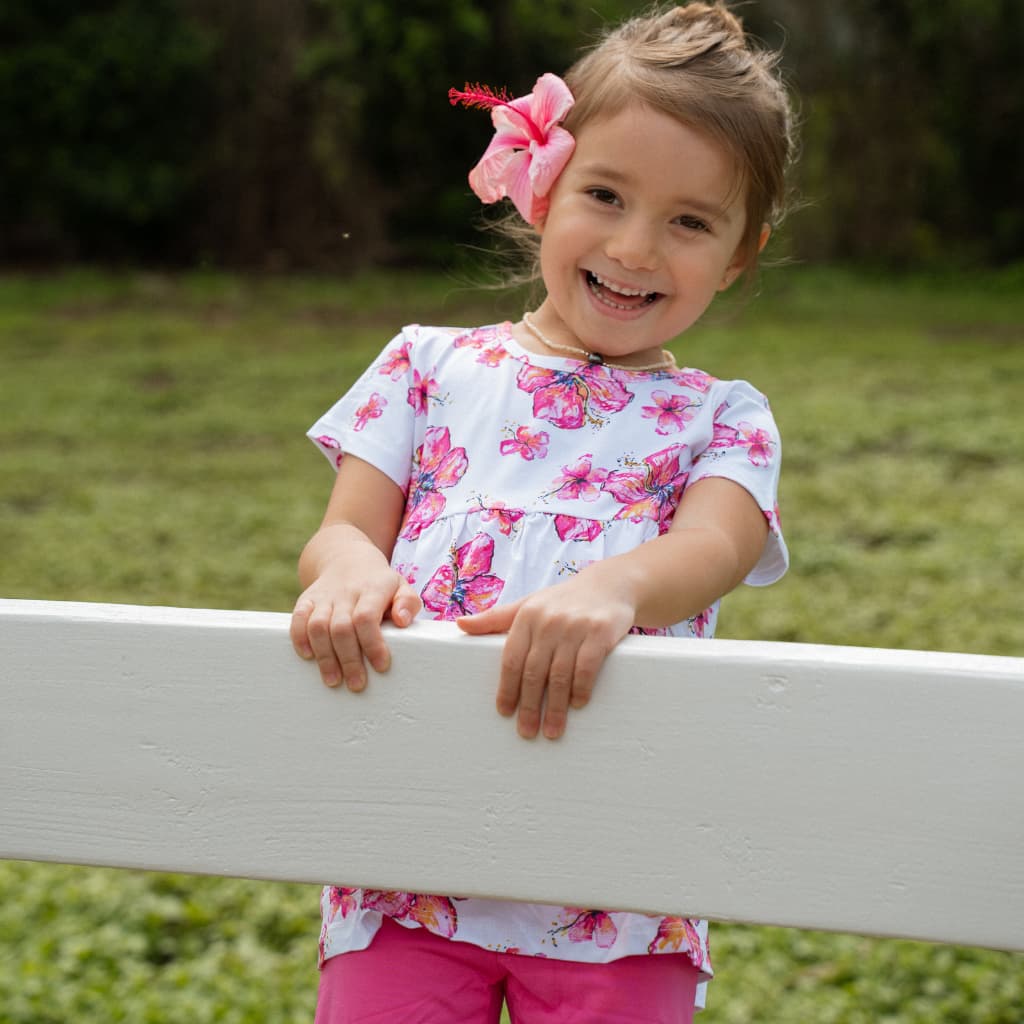 Hibiscus Kiss Short Sleeve Top and Shorts Set