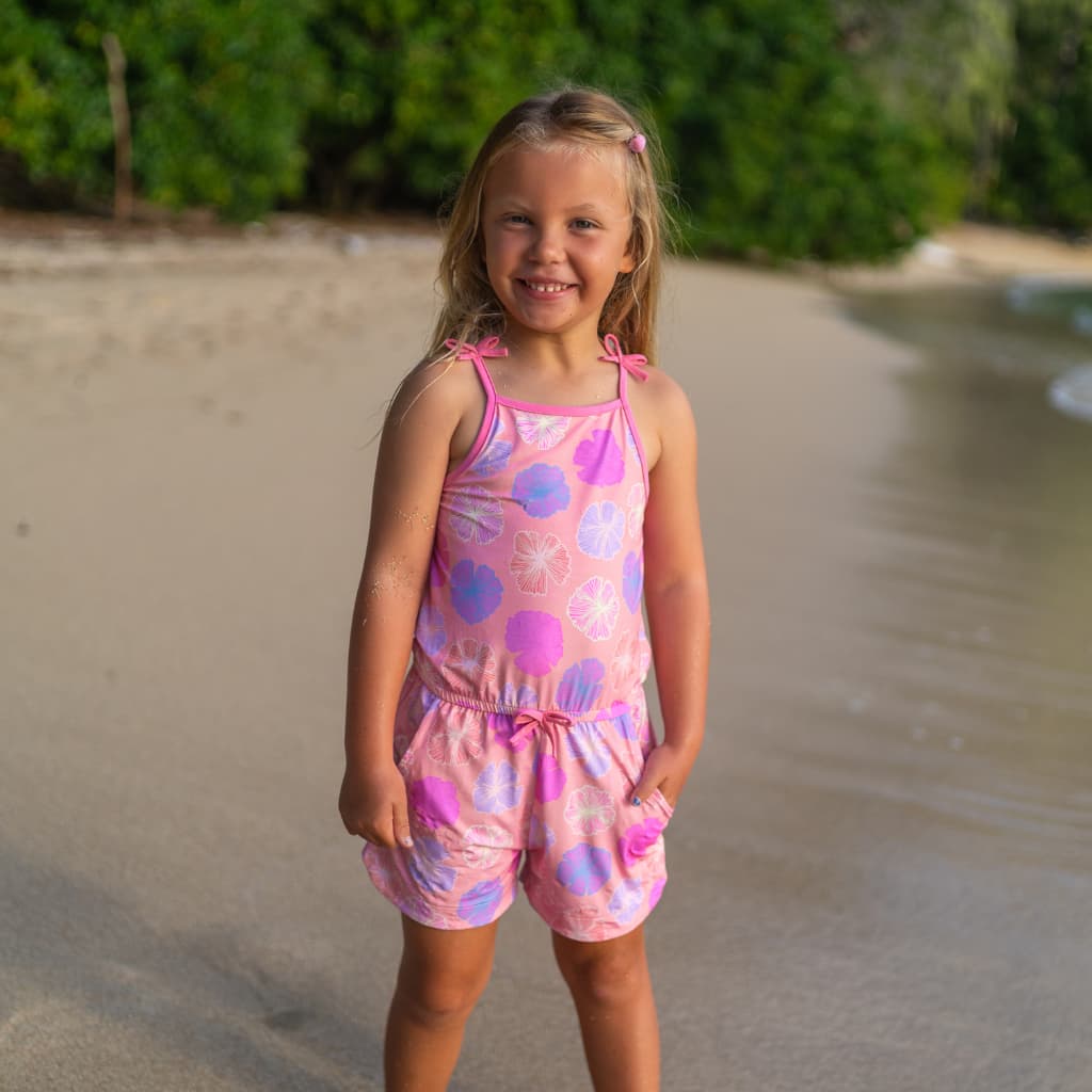 Seaflower Girl Shortie Bamboo Romper