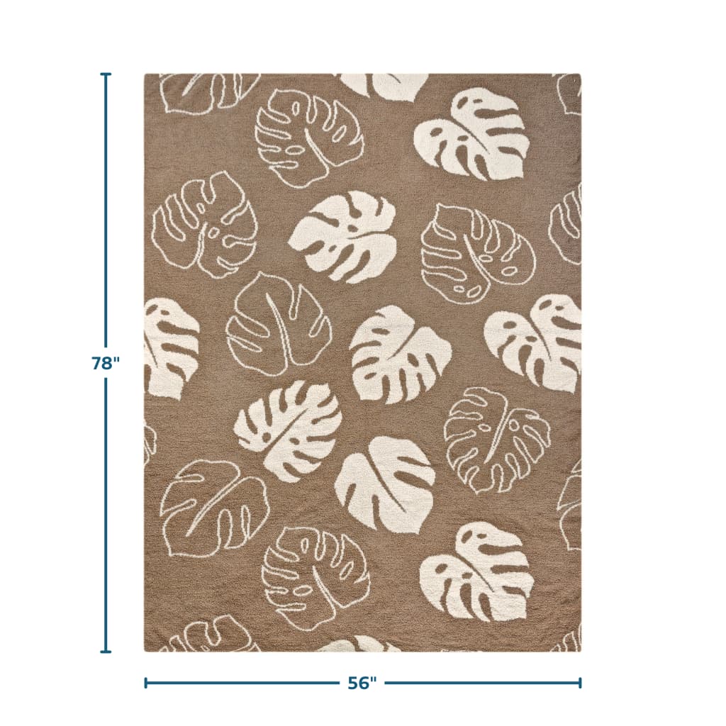 Mocha Monstera Bliss Blanket