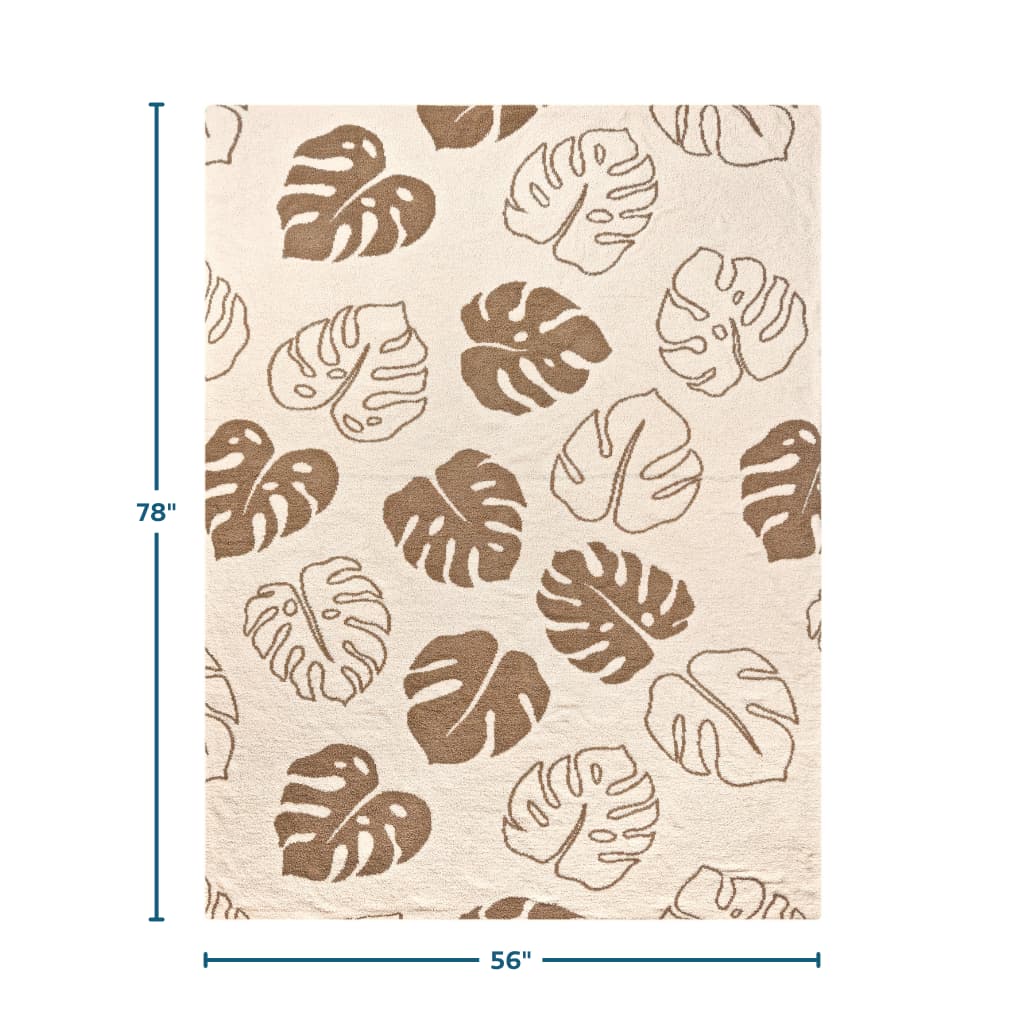 Mocha Monstera Bliss Blanket