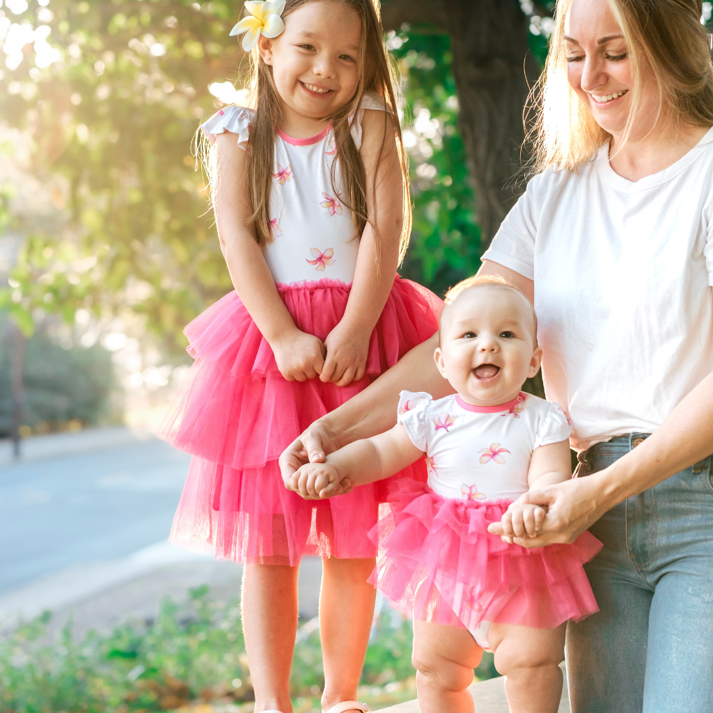 Plumeria Flutter Sleeve Tutu Dress