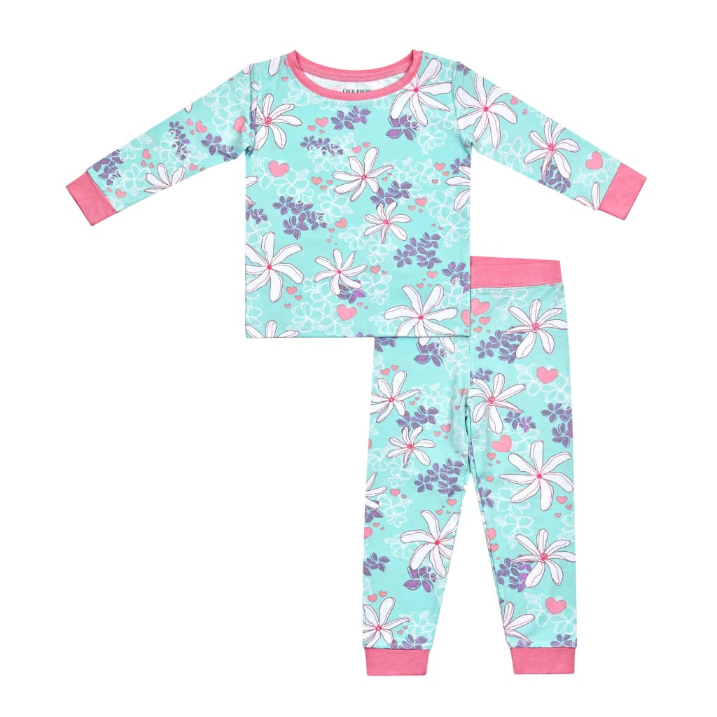 Tiare Blooms Long Bamboo Pajamas